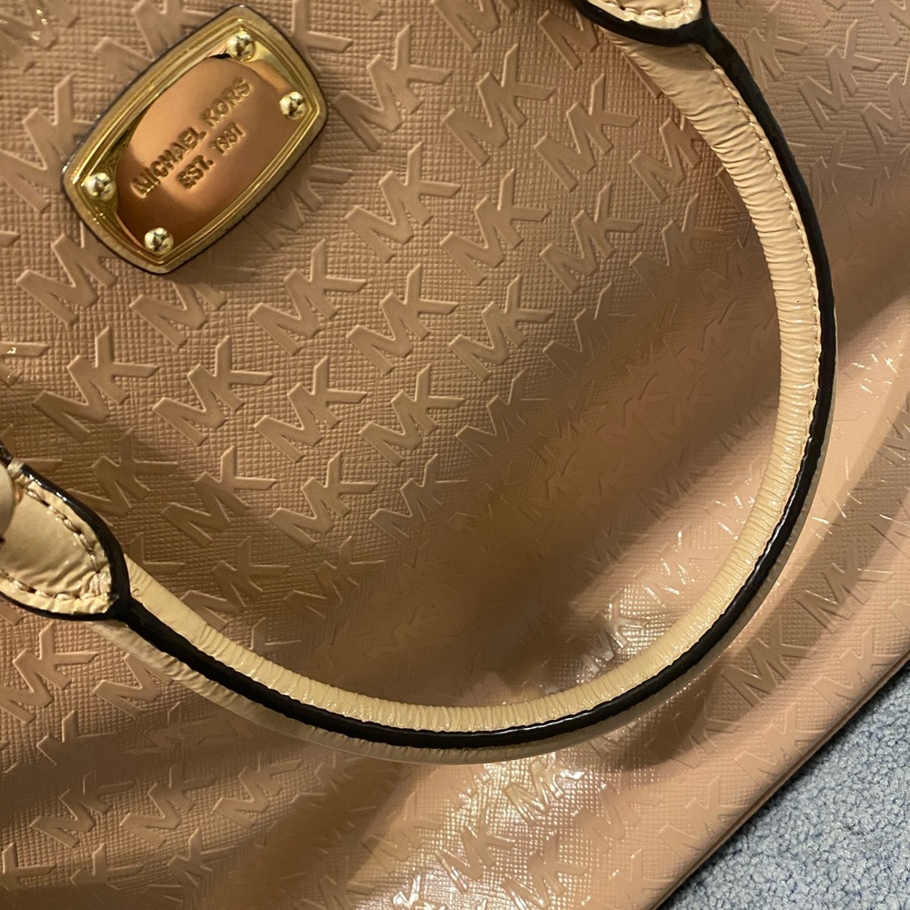 Light Pink/Beige MK Satchel Purse - Picture 10 of 12